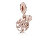 Κρεμαστό 14K rose gold-plated με κυβική ζιρκόνια, δέντρο της οικογένειας