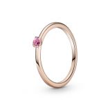 Δαχτυλίδι 14K rose gold-plated με phlox ροζ κρύσταλλο