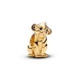 Σύμβολο με επίστρωση χρυσού 14Κ, μαύρο & ροζ σμάλτο, Disney The Lion King Simba