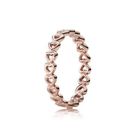 Δαχτυλίδι καρδιά, 14K rose gold-plated