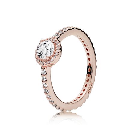 Δαχτυλίδι 14K rose gold-plated με στρογγυλή κυβική ζιρκόνια