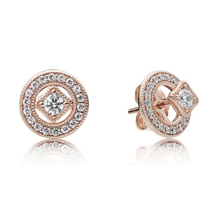 Σκουλαρίκια 14K rose gold-plated αποσπώμενα με κυβική ζιρκόνια