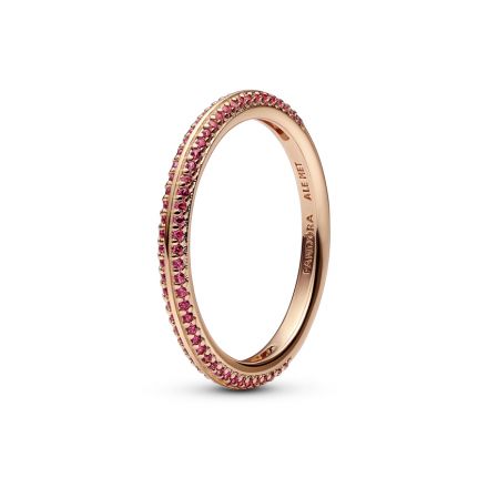 Δαχτυλίδι με επίστρωση ροζ  χρυσού 14Κ και συνθετικό ρουμπίνι
